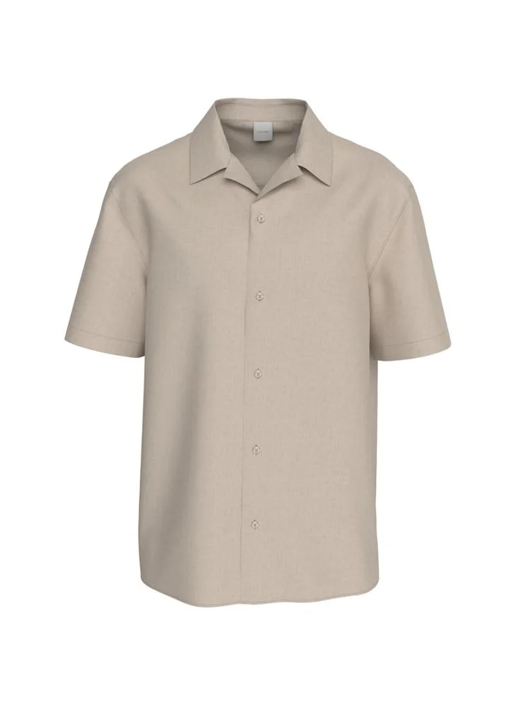 Calvin Klein  Linen Blend Short Sleeve Shirt for Men | Best Price UAE